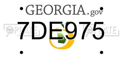 7DE975 Georgia License Plate