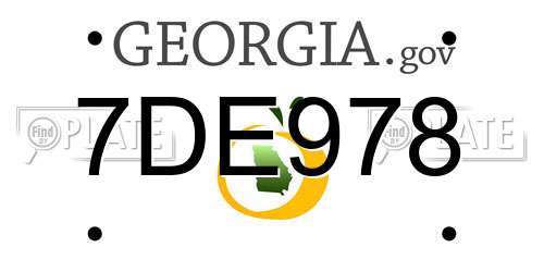 7DE978 Georgia License Plate