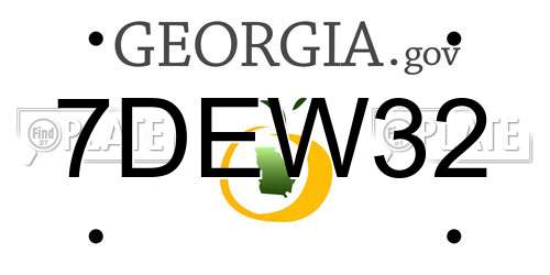 7DEW32 Georgia License Plate