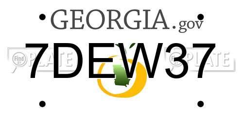 7DEW37 Georgia License Plate