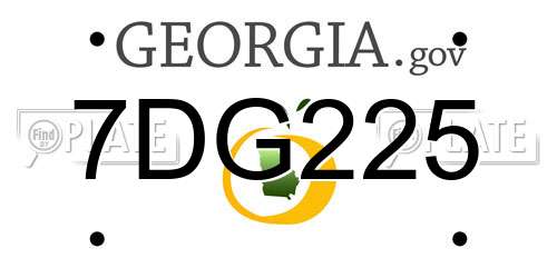 7DG225 Georgia License Plate