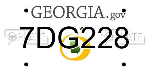 7DG228 Georgia License Plate