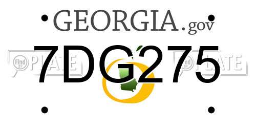 7DG275 Georgia License Plate