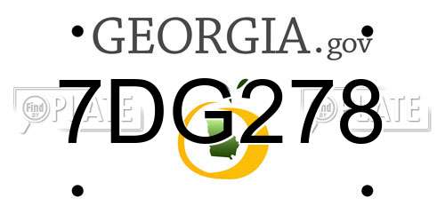 7DG278 Georgia License Plate