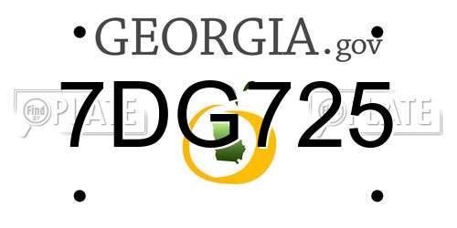 7DG725 Georgia License Plate