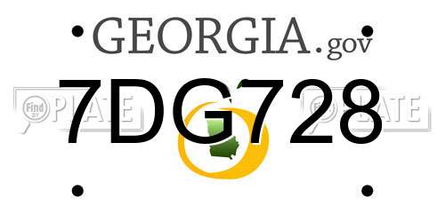 7DG728 Georgia License Plate