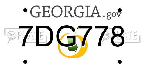 7DG778 Georgia License Plate