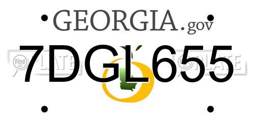 7DGL655 Georgia License Plate
