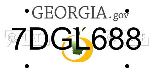 7DGL688 Georgia License Plate