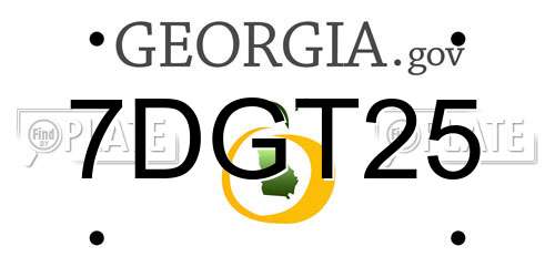 7DGT25 Georgia License Plate