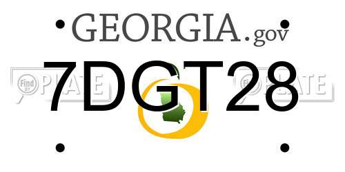 7DGT28 Georgia License Plate