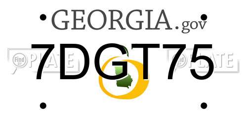7DGT75 Georgia License Plate