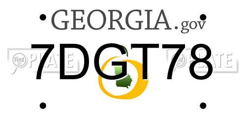 7DGT78 Georgia License Plate