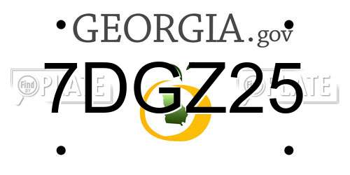 7DGZ25 Georgia License Plate