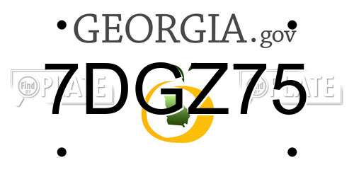 7DGZ75 Georgia License Plate
