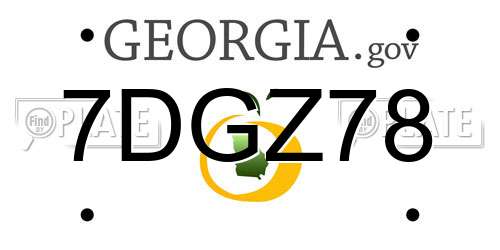 7DGZ78 Georgia License Plate