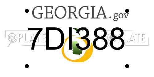 7DI388 Georgia License Plate