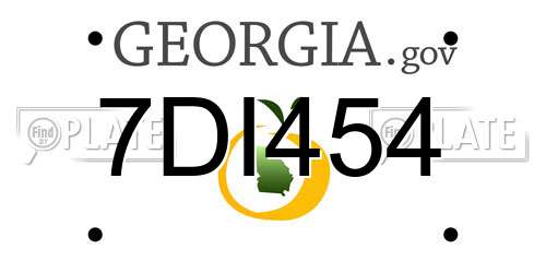 7DI454 Georgia License Plate