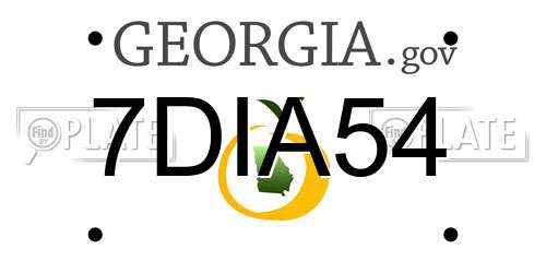 7DIA54 Georgia License Plate