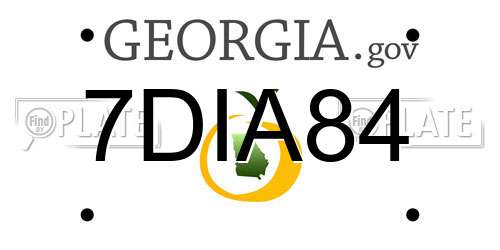 7DIA84 Georgia License Plate