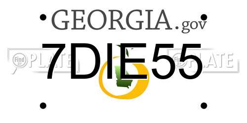 7DIE55 Georgia License Plate