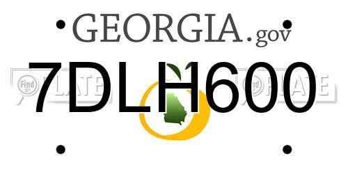 7DLH600 Georgia License Plate
