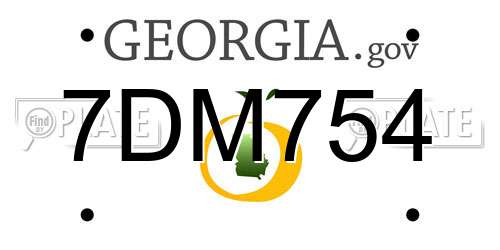 7DM754 Georgia License Plate