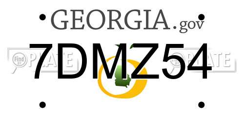 7DMZ54 Georgia License Plate