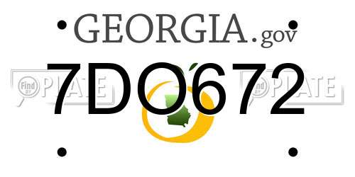 7DO672 Georgia License Plate