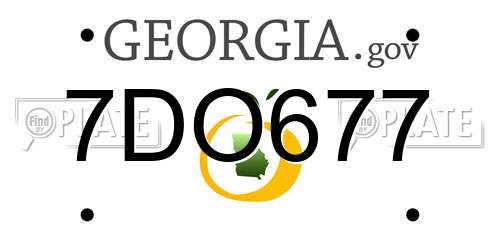 7DO677 Georgia License Plate