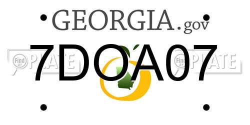 7DOA07 Georgia License Plate