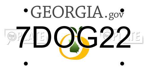 7DOG22 Georgia License Plate