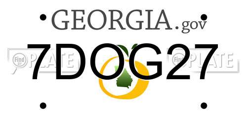 7DOG27 Georgia License Plate