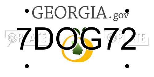 7DOG72 Georgia License Plate