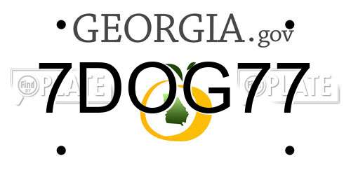 7DOG77 Georgia License Plate