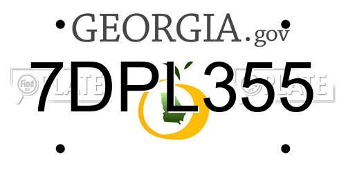 7DPL355 Georgia License Plate
