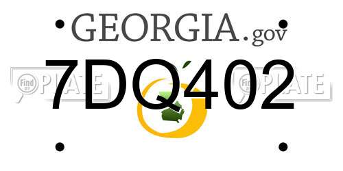 7DQ402 Georgia License Plate