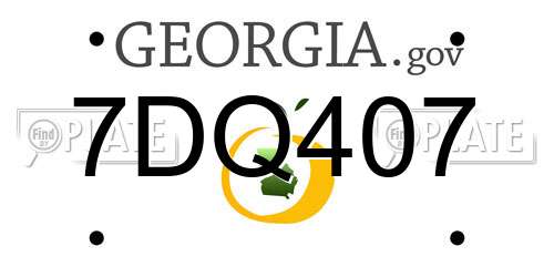 7DQ407 Georgia License Plate