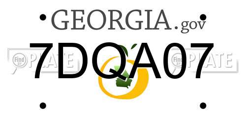 7DQA07 Georgia License Plate