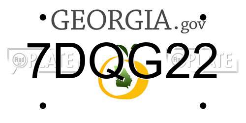 7DQG22 Georgia License Plate