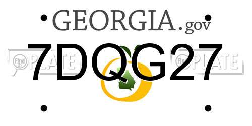 7DQG27 Georgia License Plate