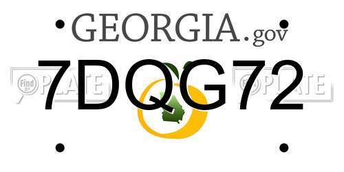 7DQG72 Georgia License Plate