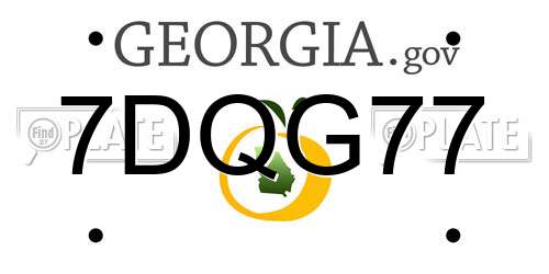 7DQG77 Georgia License Plate