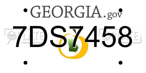 7DS7458 Georgia License Plate