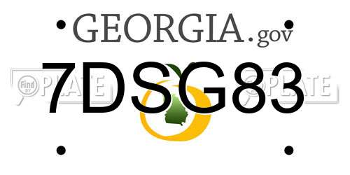 7DSG83 Georgia License Plate