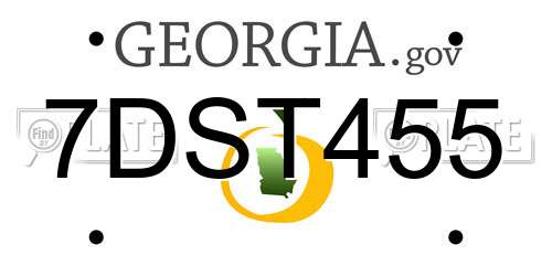 7DST455 Georgia License Plate
