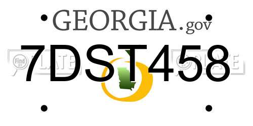 7DST458 Georgia License Plate