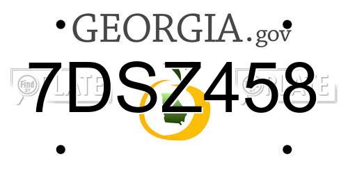 7DSZ458 Georgia License Plate