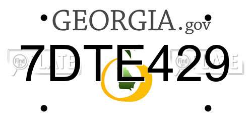 7DTE429 Georgia License Plate