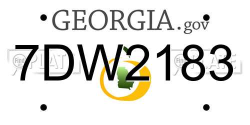 7DW2183 Georgia License Plate